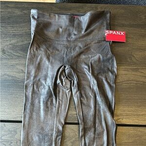 NWT SPANXshape Faux Leather Fleeced Lined Leggings